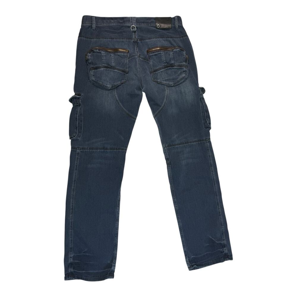 Armani Exchange Men's A|X Dark Wash Biker Cargo Denim Jeans - Picture 2 of 3